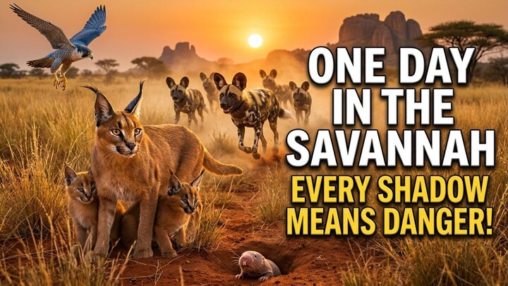 One Day in the Savannah Every Shadow Means Danger#NatureDocumentary #AIWildlife