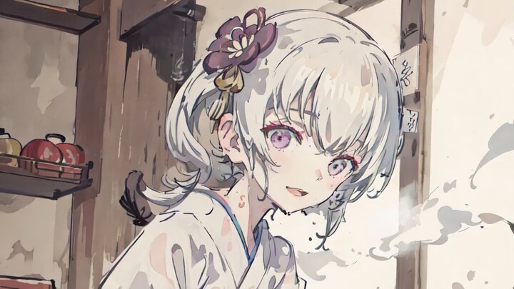 【AI painting】 Dong Xuelian taking a bath