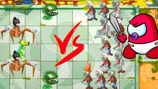 Plants VS Zombies 어몽어스 Vs soldier pink spider cartoon cat + Yuni Gacha life Animation