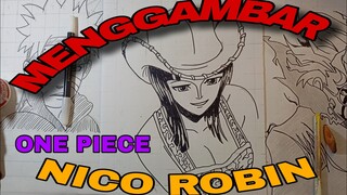 menggambar karakter anime one piece nico robin