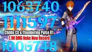 Childe C0 1.1M DMG New Record with Thundering R1- 2.8 12-3 & Open World Nuke Showcase