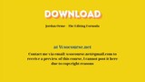 Jordan Orme – The Editing Formula – Free Download Courses