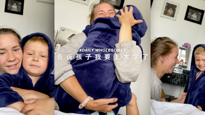 A single mom tells her child she’s going to college ❤️