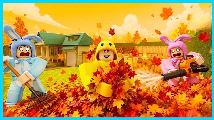 MIPAN & ZUZUZU Pusing! Bersihkan Halaman Rumah Yang Penuh Daun Banyak! ROBLOX