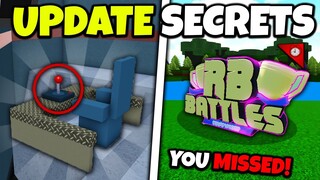 RB BATTLES UPDATE SECRETS you MISSED!! | Build a boat for Treasure ROBLOX