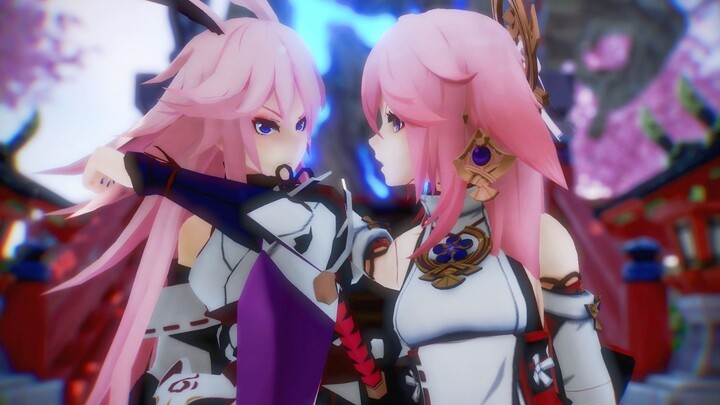 หยุดทะเลาะกันซะ คุณเป็นของฉันทั้งหมด 嘤嘤嘤【Yae Shenzi vs. Yae Sakura】