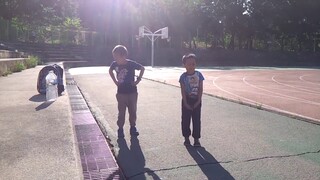 Kids Warming-up before Exercise