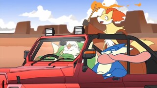 The three major Pokémon from various places went for a drive together