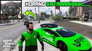 GTA 5 | Gojek SULTAN nih Boy Pakai LAMBORGHINI (Steering Wheel)