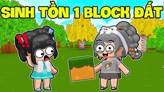 SAMMY CÙNG MÈO SIMMY THỬ THÁCH 24H SINH TỒN BẰNG MỘT BLOCK ĐẤT TRONG LÀNG HERO TEAM MINI WORLD