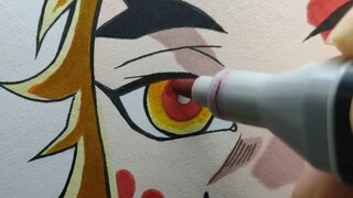 [Hand-painted] Demon Slayer "Purgatory Anjuro" He was as dazzling as the sun but fell before dawn