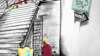 The one upstairs is a god with increased attack power from ability cards, and the one downstairs is 