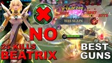 BEATRIX New Best Guns Combo | 25 KILLS Beatrix Prime Stellar Brilliance | MLBB