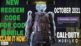 *October 2021* Call Of Duty Mobile New Redeem Code | Cod Mobile Redeem Code