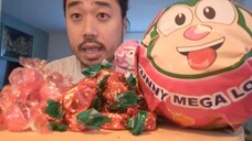 ASMR **RED FOOD** MEGA LOLLIPOP, SANTA MARSHMALLOW, STRAWBERRY HARD CANDY, RASPBERRY BON BONS🔴🔴🔴