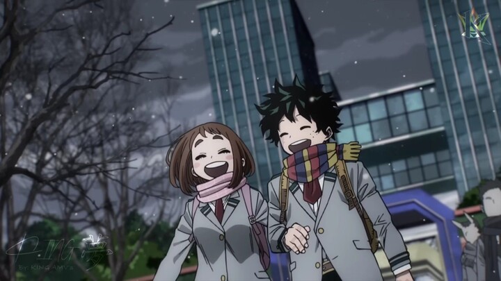 two people smile