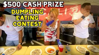 $500 PRIZE DUMPLING EATING CONTEST at Orange, CA from Cali Dumplings #RainaisCrazy