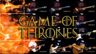 Game of Thrones Theme played on 16 guitars - Cooper Carter