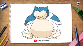 Melukis Snorlax dari Pokémon • How to draw Snorlax of Pokémon