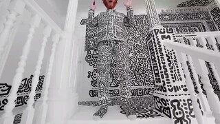 英国插画师耗时两年把自己家里画满了涂鸦！