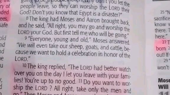 Daily Verse.                  Exodus 10:3-7
