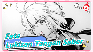 [Fate] [Lukisan Tangan] Menggambar Saber (｡･ω･｡)ﾉ♡_4