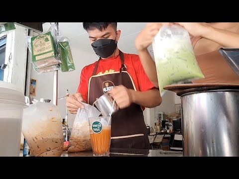 ชามะนาว เนสกาแฟ ชาไทย ชาเขียวนมน้ำแข็งหลอด👍
