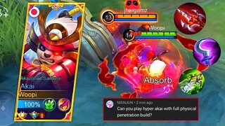 TOP 1 GLOBAL AKAI! FULL PHYSICAL PENETRATION BUILD BE LIKE! 😱 (WTF DAMAGE) | MLBB