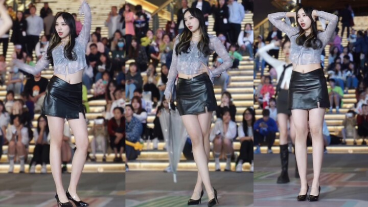 AOA-BingBing's roadshow with an umbrella dance intro | Hyejeong's candid shot