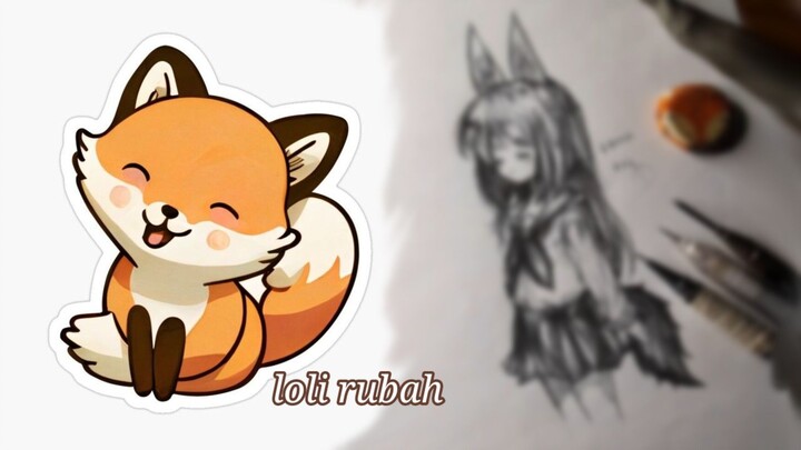 Speed Drawing gambar loli rubah🦊