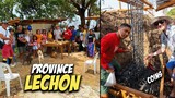 My First LECHON FILIPINO HOUSE RITUAL FIESTA Cementing Steel Posts