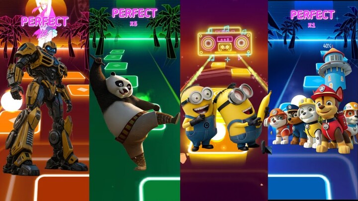 Bumblebee - Kung Fu Panda 4 - Minions.EXE  Skibidi Toilet - PAW Patrol   -  Tiles Hop EDM Rush