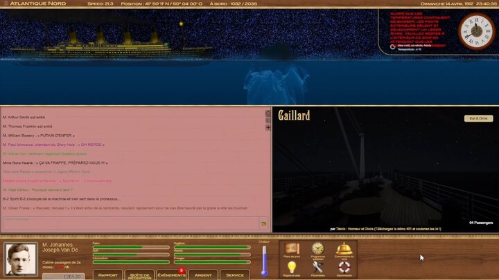 🔴 Titanic Voyage RPG 2025 ( Episode 15.3 ) - Le Naufrage Du RMS Titanic (Survire Ou Mourir)