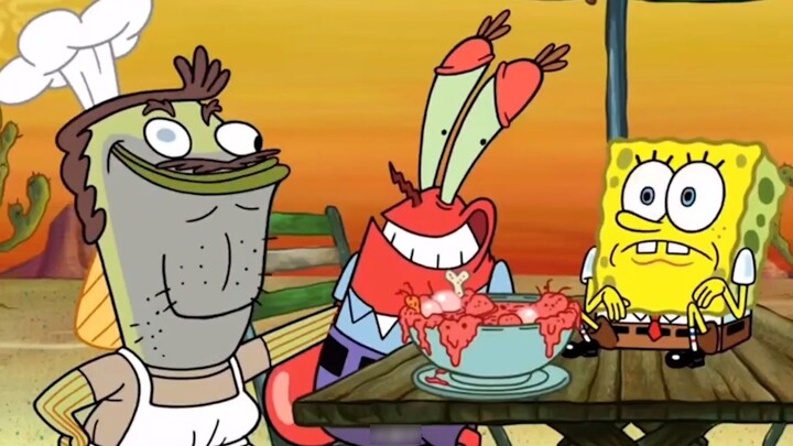 Tuan Krabs sebenarnya suka makan pasta Haiba? Saya makan dengan tergesa-gesa sehingga bos bajingan i