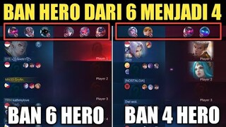 PENJELASAN UPDATE/BUG BAN 6 HERO MENJADI 4 HERO !! HERO OP BANYAK YANG LEPAS!