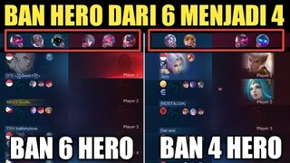 PENJELASAN UPDATE/BUG BAN 6 HERO MENJADI 4 HERO !! HERO OP BANYAK YANG LEPAS!