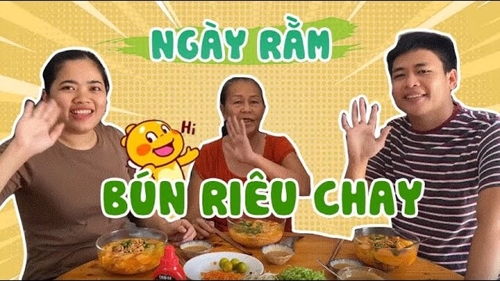 NGÀY RẰM CẢ NHÀ CÙNG NHAU ĂN MÓN BÚN RIÊU CHAY SIÊU HẤP DẪN VÀ DỄ LÀM | HOTBOY TRÀ SỮA