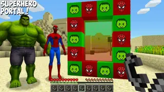 HOW to MAKE this SPIDERMAN and HULK SUPERHERO PORTAL in Minecraft ! SPIDERMAN vs HULK