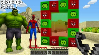HOW to MAKE this SPIDERMAN and HULK SUPERHERO PORTAL in Minecraft ! SPIDERMAN vs HULK