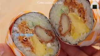 #videohaynhat Cơm cuộn ngũ sắc