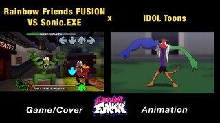 Rainbow Friends FUSION vs Sonic.Exe | FNF Animation Triple Trouble Friends To Your End Blue Green