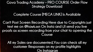 Gova Trading Academy Course PRO COURSE Order Flow Strategy Download