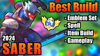 SABER BEST BUILD 2024 | TOP 1 GLOBAL SABER BUILD | SABER - MOBILE LEGENDS | MLBB