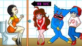 Huggy Wuggy poppy playtime VS GirlFriend, BoyFriend in Squid game  🎤 Friday Night Funkin' Animation