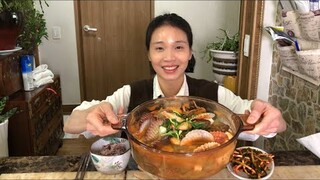|TẬP 428| CANH ĐẬU TƯƠNG NGẬP TRÀN HẢI SẢN,MÓN TIÊN KHOÁI NHẤT.DOENJANG SOUP MUKBANG
