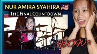 NUR AMIRA SYAHIRA - FINAL COUNTDOWN ( DRUM COVER) || Filipina Reacts 🇵🇭