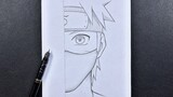 Easy anime sketch | how to draw Naruto Uzumaki wearing face mask step-by-step