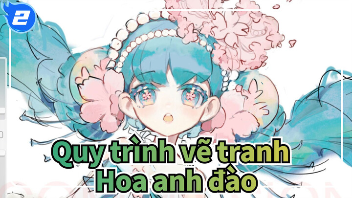 [Quy trình vẽ tranh] Hy vọng hoa anh đào sẽ sớm nở_2