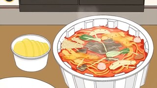 [Crayon Shin-chan] Makan semangkuk besar mie soba kecap asin dan minum sebotol besar jus jeruk di ma