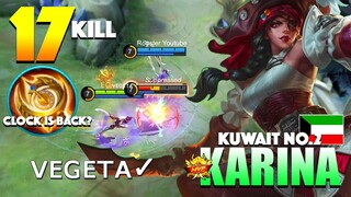 Karina Clock is Back?! No more Tank Build?! | Top Global Karina Gameplay By ᴠᴇɢᴇᴛᴀ✓ ~ MLBB